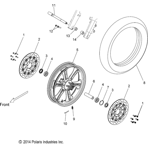 Off Road Express OEM Schematic Wheels, Front - 2016 Victory Cross Country 8 Ball All Options Schematic 616