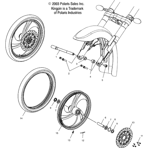 Wheels, Front (Billet) - 2004 Victory Kingpin All Options - V04Cb16 Schematic 5599 OEM Schematic