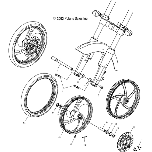 Wheels, Front (Billet) - 2004 Victory Victory Vegas All Options - V04Gb16/Nc16 Schematic 5654 OEM Schematic