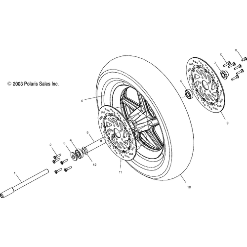 Wheels, Front (Cast) - 2004 Victory Ca Touring Cruiser All Options - V04Tb16 Schematic 5549 OEM Schematic