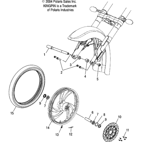 Wheels, Front (Cast) - 2005 Victory Kingpin/Ness All Options - V05Cb16/Dc16 Schematic 5397 OEM Schematic