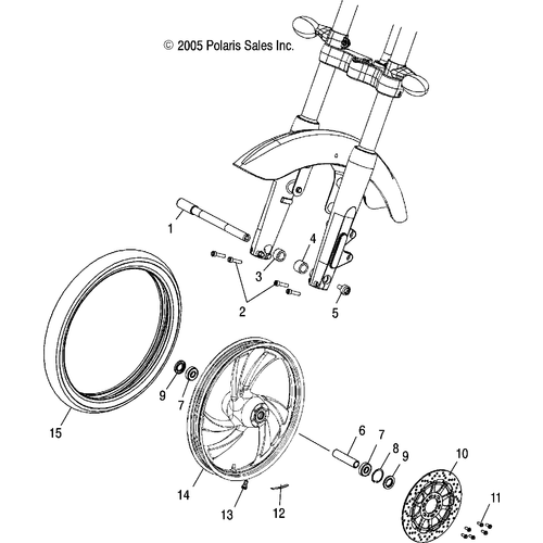 Wheels, Front (Cast) - 2007 Victory Vegas/Vegas 8 Ball All Options - V07Ab26/Gb26 Schematic 5040 OEM Schematic
