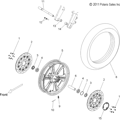 Wheels, Front, Cast - 2012 Victory Cross Roads All Options - V12Bw36/Ew36 Schematic 3126 OEM Schematic