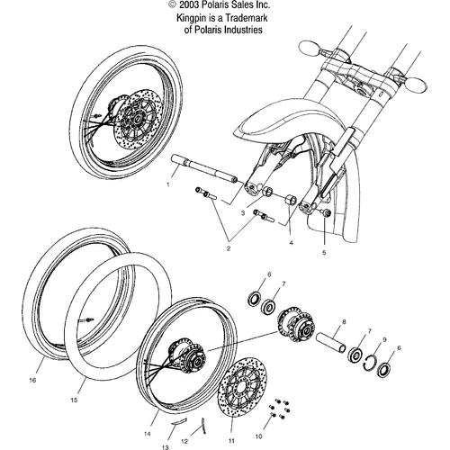 Wheels, Front (Spoked) - 2004 Victory Kingpin All Options - V04Cb16 Schematic 5601 OEM Schematic