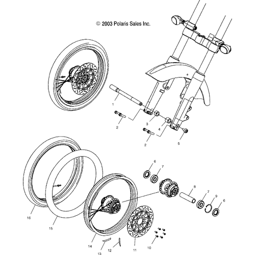 Wheels, Front (Spoked) - 2004 Victory Victory Vegas All Options - V04Gb16/Nc16 Schematic 5656 OEM Schematic