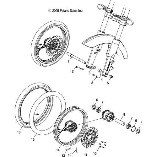 Wheels, Front (Spoked) - 2006 Victory Victory Vegas 8 Ball/Vegas All Options - V06Ab26Ca Schematic 5293 OEM Schematic
