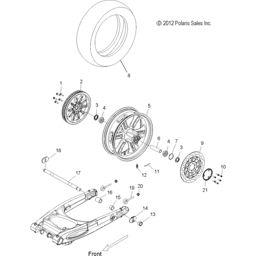 Wheels, Rear,  - 2014 Victory Cross Roads 8-Ball/Cross Roads Classic All Options - V14Ba36/Bw36 Schematic 2089 OEM Schematic