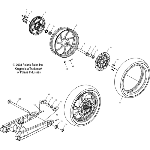 Wheels, Rear (Billet) - 2004 Victory Kingpin All Options - V04Cb16 Schematic 5602 OEM Schematic