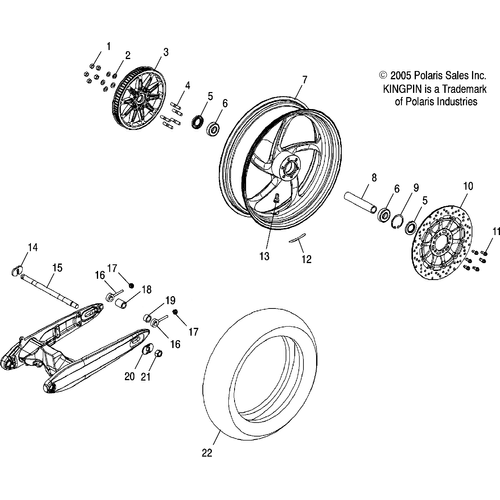 Off Road Express OEM Schematic Wheels, Rear (Billet) - 2006 Victory Ca Kingpin All Options - V06Cb26 Schematic 5093