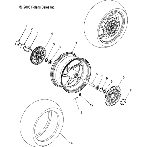 Wheels, Rear (Billet) - 2007 Victory Hammer All Options - V07Hb26/Hs26 Schematic 4891 OEM Schematic