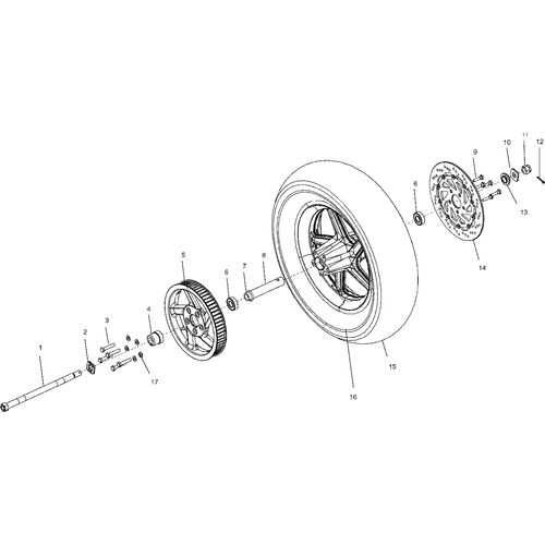 Wheels, Rear (Cast) - 2003 Victory Ca Touring Cruiser All Options - V03Tb16 Schematic 5756 OEM Schematic