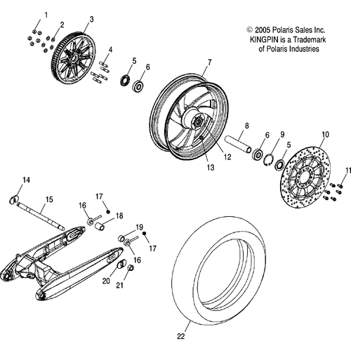 Wheels, Rear (Cast) - 2006 Victory Ca Kingpin All Options - V06Cb26 Schematic 5094 OEM Schematic