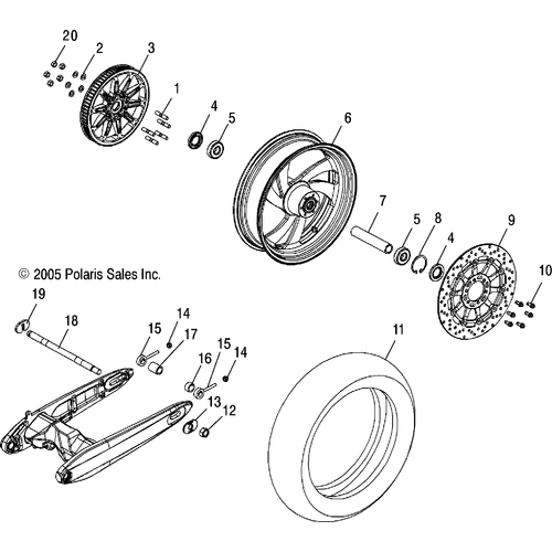Wheels Rear Cast 2006 Victory Victory Vegas 8 Ball Vegas All
