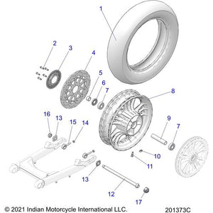 Whl-16X3.5,Rear,Ms,Blkm by Polaris 1525194-440 Wheel