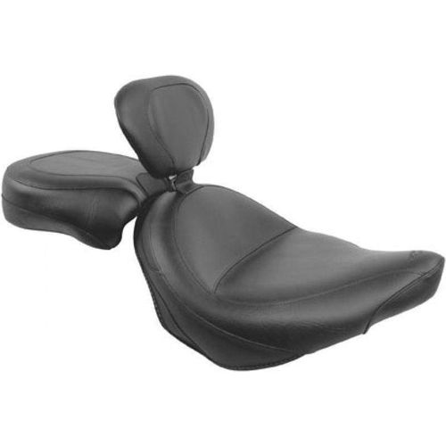 Mustang Motorcycle Seats Seat Wide Touring Two-Piece Vintage Seat w/ Driver Backrest by Mustang Seats 79381